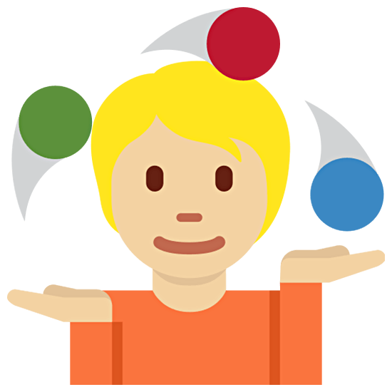 🤹🏼 Emoji Jongleur(in): mittelhelle Hautfarbe Twitter Twemoji 15.0.