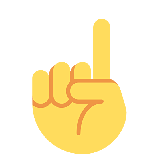 ☝️ Emoji nach oben weisender Zeigefinger von vorne Twitter Twemoji 15.0.