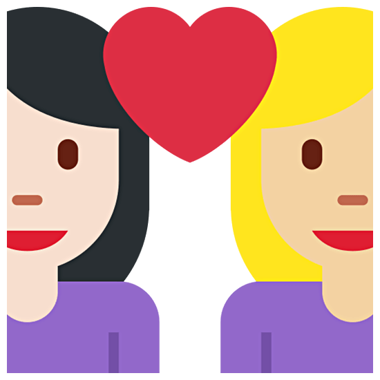 👩🏻‍❤️‍👩🏼 Emoji Pareja Enamorada - Mujer: Tono De Piel Claro, Mujer: Tono De Piel Claro Medio en Twitter Twemoji 15.0.