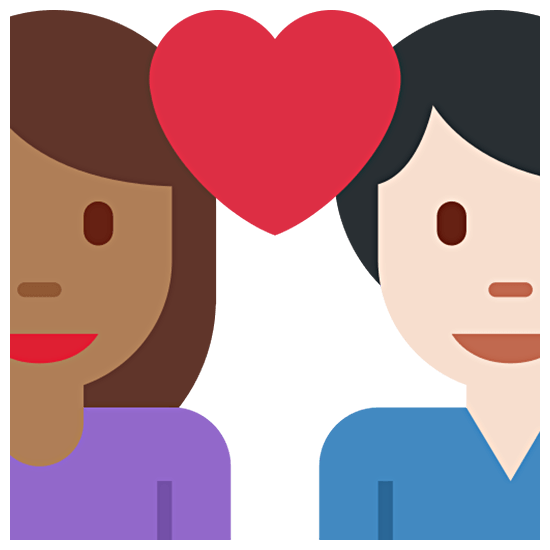 Emoji 👩🏾‍❤️‍👨🏻 Coppia Con Cuore - Donna: Carnagione Abbastanza Scura, Uomo: Carnagione Chiara su Twitter Twemoji 15.0.