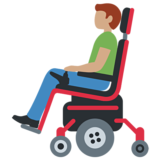 👨🏽‍🦼 Emoji Homem Em Cadeira De Rodas Motorizada: Pele Morena na Twitter Twemoji 15.0.