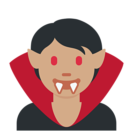 🧛🏽 Emoji Vampir: mittlere Hautfarbe Twitter Twemoji 15.0.