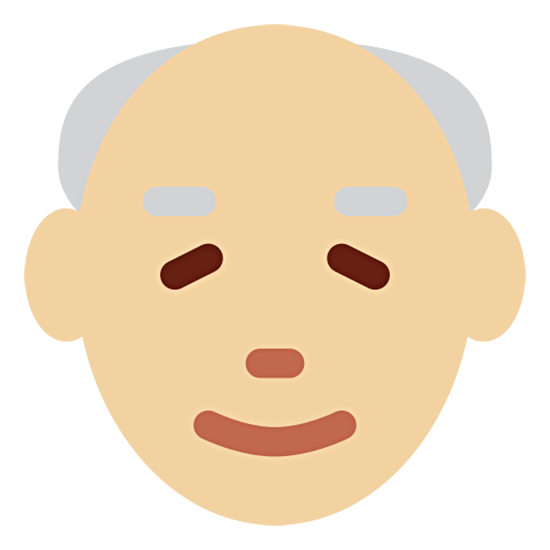 Emoji 👴🏼 Uomo Anziano: Carnagione Abbastanza Chiara su Twitter Twemoji 15.0.