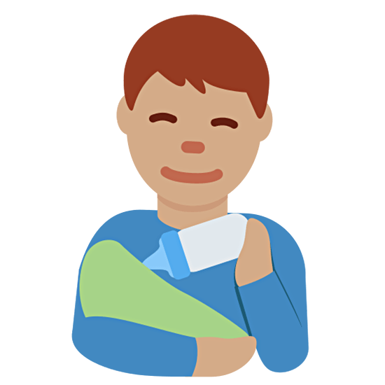 Emoji 👨🏽‍🍼 Uomo Che Allatta: Carnagione Olivastra su Twitter Twemoji 15.0.