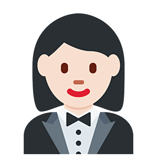 🤵🏻‍♀️ Emoji Mujer Con Esmoquin: Tono De Piel Claro en Twitter Twemoji 15.0.