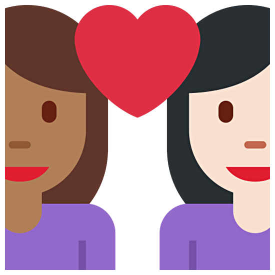 Emoji 👩🏾‍❤️‍👩🏻 Coppia Con Cuore - Donna: Carnagione Abbastanza Scura, Donna: Carnagione Chiara su Twitter Twemoji 15.0.