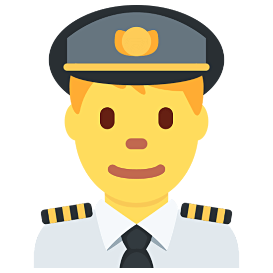 👨‍✈️ Emoji Piloto Hombre en Twitter Twemoji 15.0.
