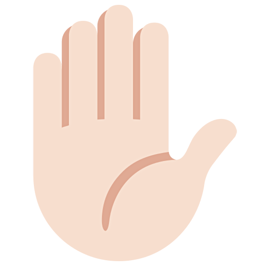 ✋🏻 Emoji erhobene Hand: helle Hautfarbe Twitter Twemoji 15.0.