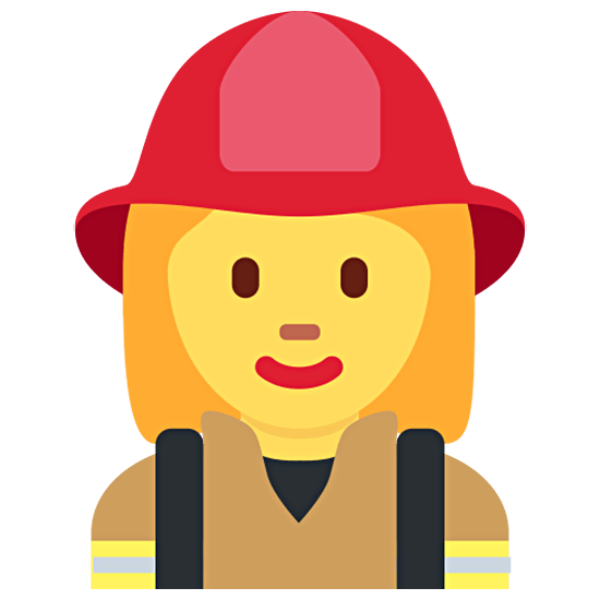 👩‍🚒 Emoji Feuerwehrfrau Twitter Twemoji 15.0.