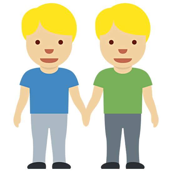 👬🏼 Emoji händchenhaltende Männer: mittelhelle Hautfarbe Twitter Twemoji 15.0.