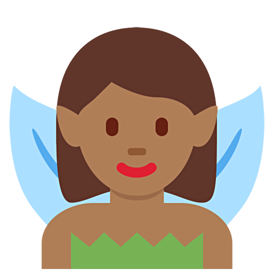 🧚🏾‍♀️ Emoji Hada Mujer: Tono De Piel Oscuro Medio en Twitter Twemoji 15.0.