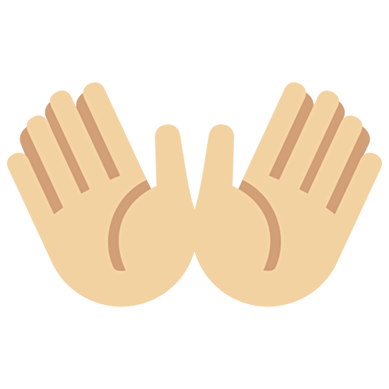 👐🏼 Emoji offene Hände: mittelhelle Hautfarbe Twitter Twemoji 15.0.