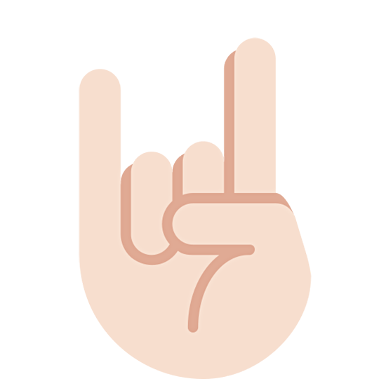 🤘🏻 Emoji Saudação Do Rock: Pele Clara na Twitter Twemoji 15.0.
