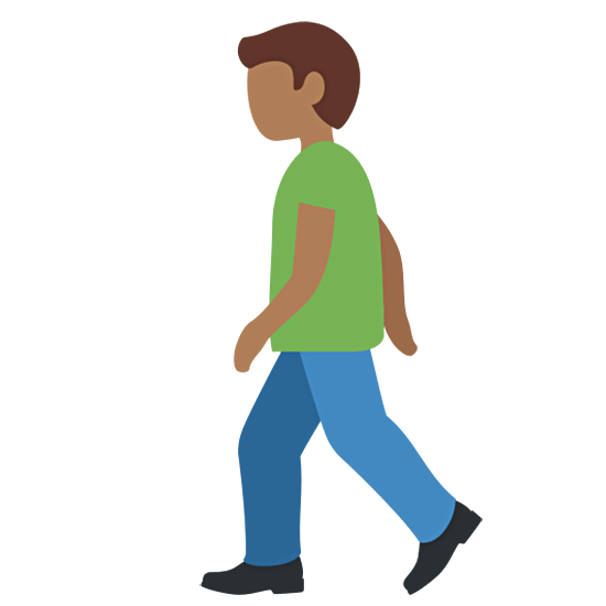 🚶🏾‍♂️ Emoji Hombre Caminando: Tono De Piel Oscuro Medio en Twitter Twemoji 15.0.