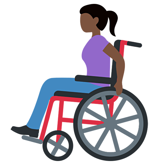 👩🏿‍🦽 Emoji Frau in manuellem Rollstuhl: dunkle Hautfarbe Twitter Twemoji 15.0.