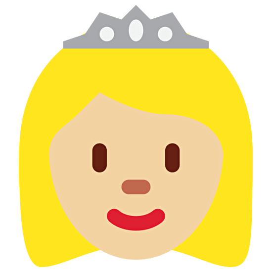 Émoji 👸🏼 Princesse : Peau Moyennement Claire sur Twitter Twemoji 15.0.