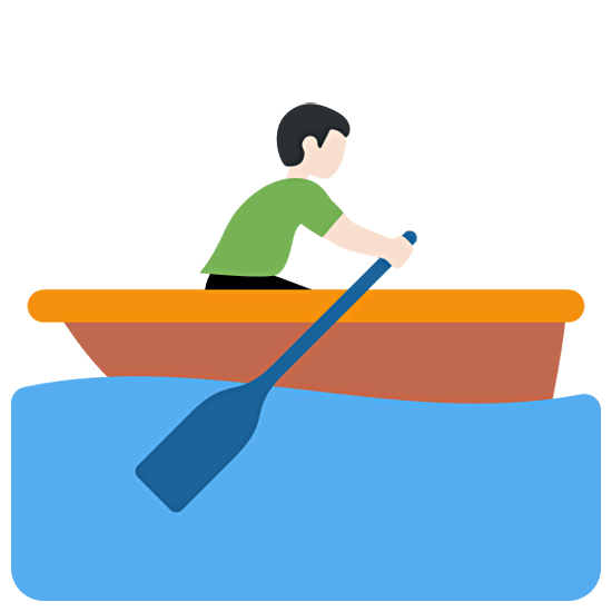 🚣🏻‍♂️ Emoji Mann im Ruderboot: helle Hautfarbe Twitter Twemoji 15.0.