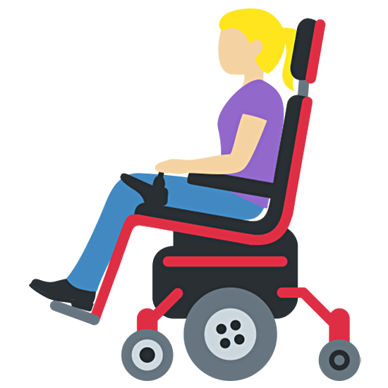 👩🏼‍🦼 Emoji Frau in elektrischem Rollstuhl: mittelhelle Hautfarbe Twitter Twemoji 15.0.