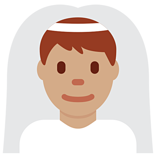 Emoji 👰🏽‍♂️ Sposo Con Velo: Carnagione Olivastra su Twitter Twemoji 15.0.