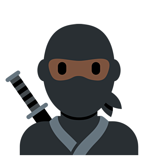 🥷🏿 Emoji Ninja: Tono De Piel Oscuro en Twitter Twemoji 15.0.