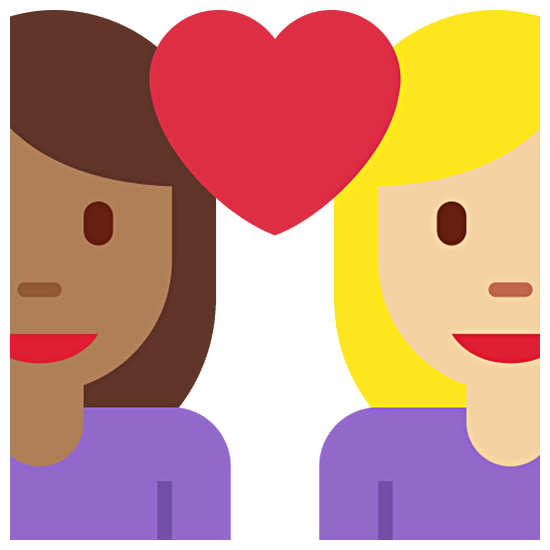 👩🏾‍❤️‍👩🏼 Emoji Liebespaar - Frau: mitteldunkle Hautfarbe, Frau: mittelhelle Hautfarbe Twitter Twemoji 15.0.