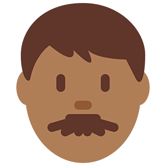 👨🏾 Emoji Mann: mitteldunkle Hautfarbe Twitter Twemoji 15.0.