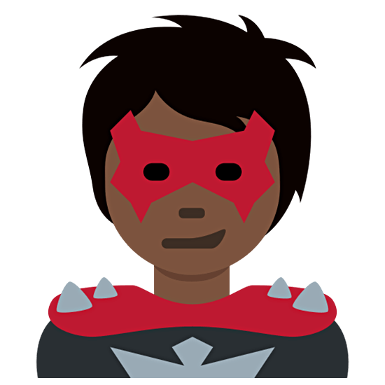 🦹🏿 Emoji Supervilão: Pele Escura na Twitter Twemoji 15.0.