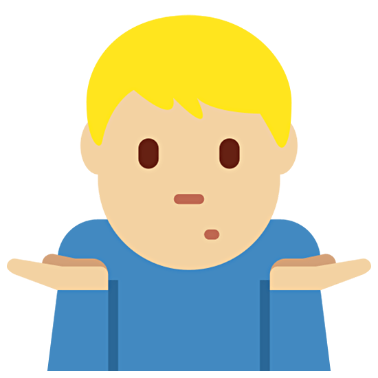 🤷🏼‍♂️ Emoji schulterzuckender Mann: mittelhelle Hautfarbe Twitter Twemoji 15.0.