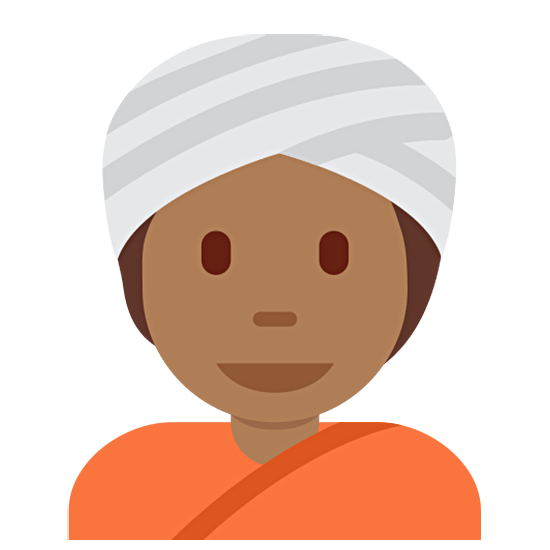 👳🏾 Emoji Persona Con Turbante: Tono De Piel Oscuro Medio en Twitter Twemoji 15.0.