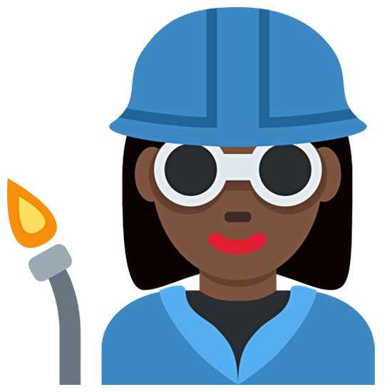 👩🏿‍🏭 Emoji Fabrikarbeiterin: dunkle Hautfarbe Twitter Twemoji 15.0.