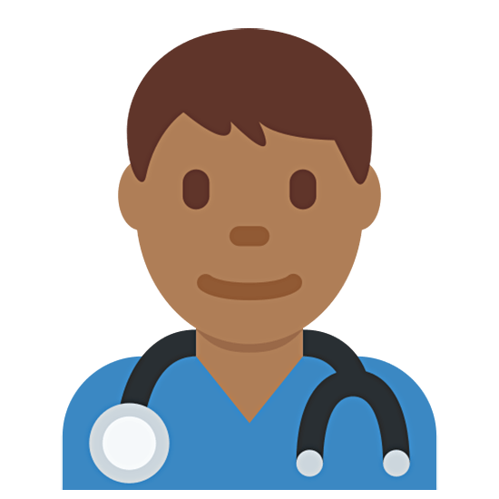👨🏾‍⚕️ Emoji Profesional Sanitario Hombre: Tono De Piel Oscuro Medio en Twitter Twemoji 15.0.