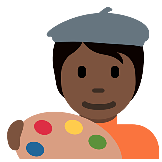 🧑🏿‍🎨 Emoji Künstler(in): dunkle Hautfarbe Twitter Twemoji 15.0.