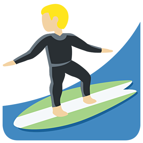 Emoji 🏄🏼‍♂️ Surfista Uomo: Carnagione Abbastanza Chiara su Twitter Twemoji 15.0.