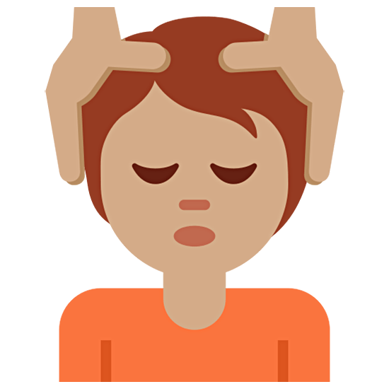 💆🏽 Emoji Person, die eine Kopfmassage bekommt: mittlere Hautfarbe Twitter Twemoji 15.0.