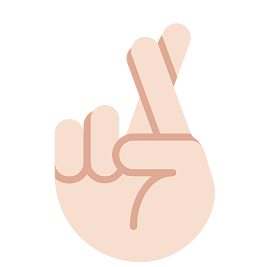 🤞🏻 Emoji Hand mit gekreuzten Fingern: helle Hautfarbe Twitter Twemoji 15.0.