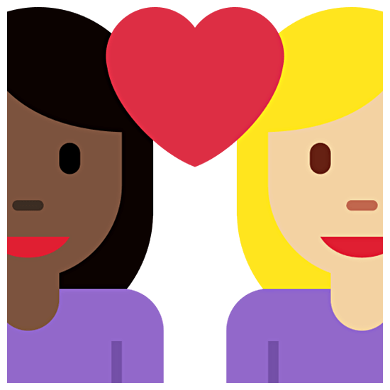 👩🏿‍❤️‍👩🏼 Emoji Liebespaar - Frau: dunkle Hautfarbe, Frau: mittelhelle Hautfarbe Twitter Twemoji 15.0.