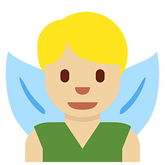 🧚🏼‍♂️ Emoji männliche Fee: mittelhelle Hautfarbe Twitter Twemoji 15.0.