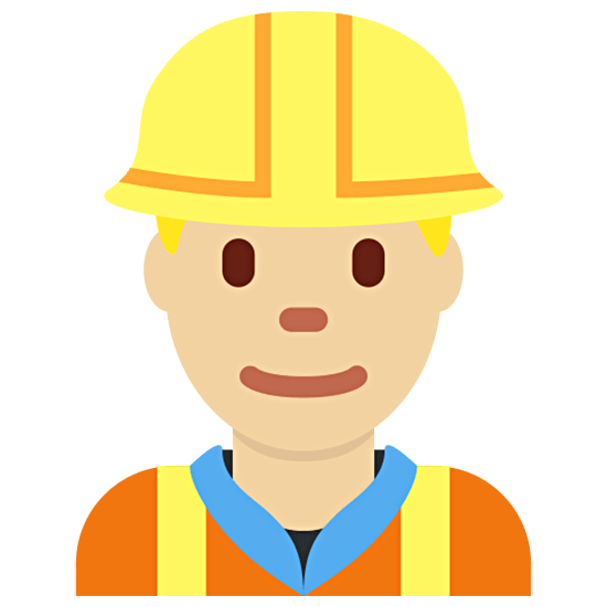 👷🏼‍♂️ Emoji Bauarbeiter: mittelhelle Hautfarbe Twitter Twemoji 15.0.
