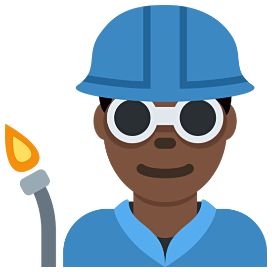 👨🏿‍🏭 Emoji Fabrikarbeiter: dunkle Hautfarbe Twitter Twemoji 15.0.