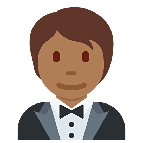 🤵🏾 Emoji Person im Smoking: mitteldunkle Hautfarbe Twitter Twemoji 15.0.