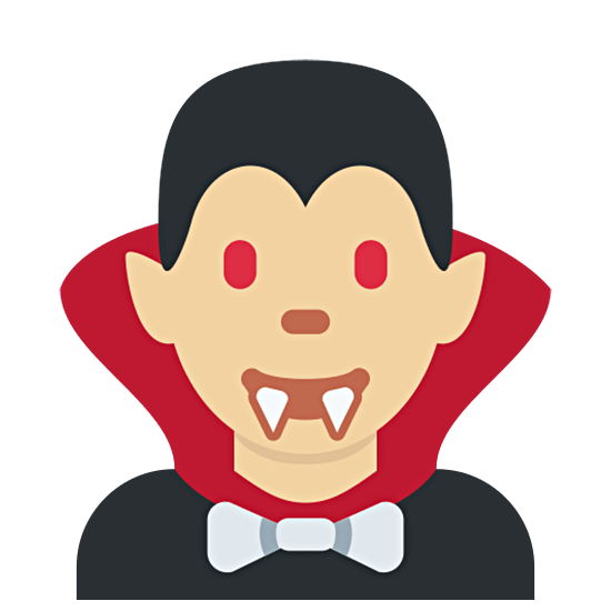🧛🏼‍♂️ Emoji männlicher Vampir: mittelhelle Hautfarbe Twitter Twemoji 15.0.