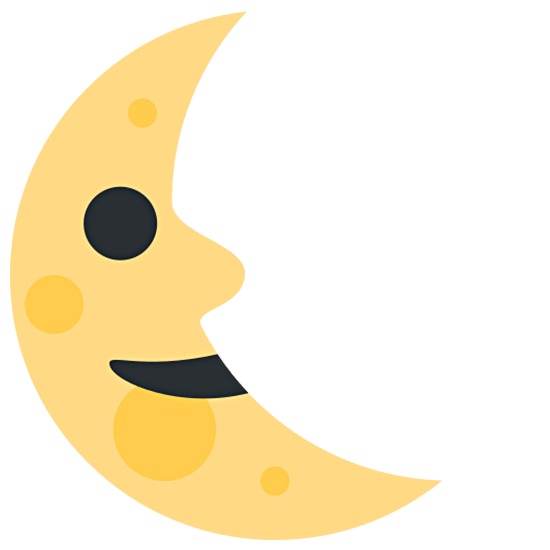 🌜 Emoji Mondsichel mit Gesicht rechts Twitter Twemoji 15.0.