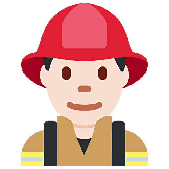 👨🏻‍🚒 Emoji Feuerwehrmann: helle Hautfarbe Twitter Twemoji 15.0.