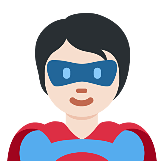 🦸🏻 Emoji Super-herói: Pele Clara na Twitter Twemoji 15.0.