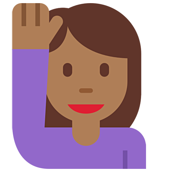 🙋🏾‍♀️ Emoji Mulher Levantando A Mão: Pele Morena Escura na Twitter Twemoji 15.0.