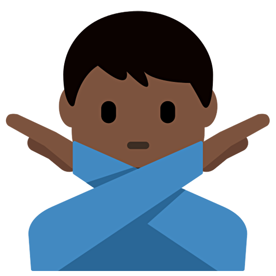 🙅🏿‍♂️ Emoji Homem Fazendo Gesto De «não»: Pele Escura na Twitter Twemoji 15.0.
