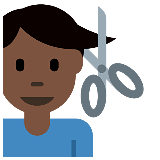💇🏿‍♂️ Emoji Mann beim Haareschneiden: dunkle Hautfarbe Twitter Twemoji 15.0.