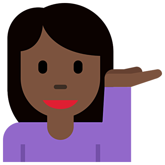 💁🏿‍♀️ Emoji Mulher Com A Palma Virada Para Cima: Pele Escura na Twitter Twemoji 15.0.