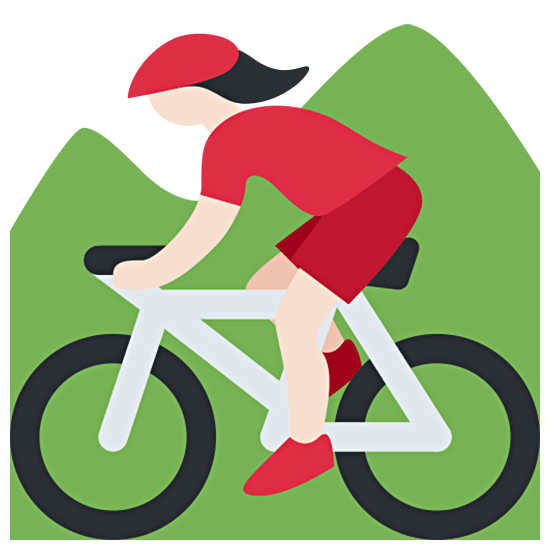 🚵🏻‍♀️ Emoji Mulher Fazendo Mountain Bike: Pele Clara na Twitter Twemoji 15.0.