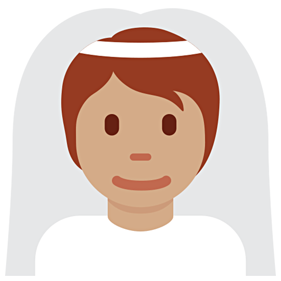 Emoji 👰🏽 Persona Con Velo: Carnagione Olivastra su Twitter Twemoji 15.0.